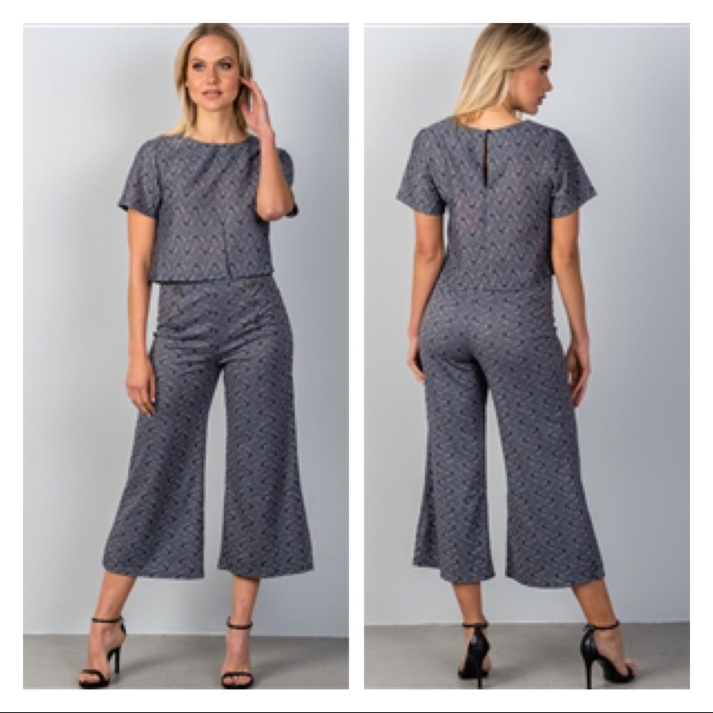 SALES❗️TOP & HIGH WAIST FRONT BUTTON CROP PANTS